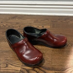 Dansko Burgundy Leather Clogs